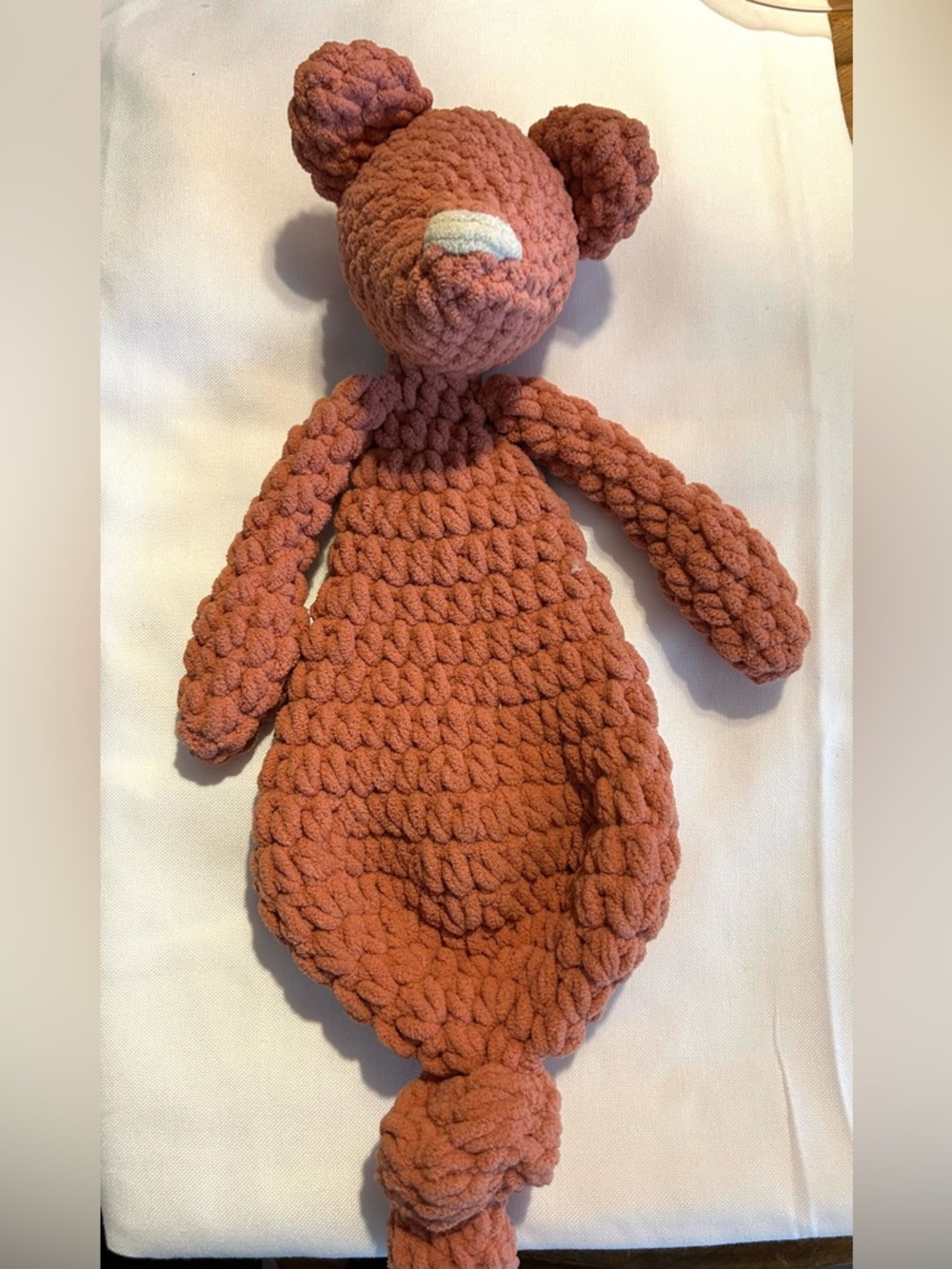 Handmade crochet bear lovey/blanket